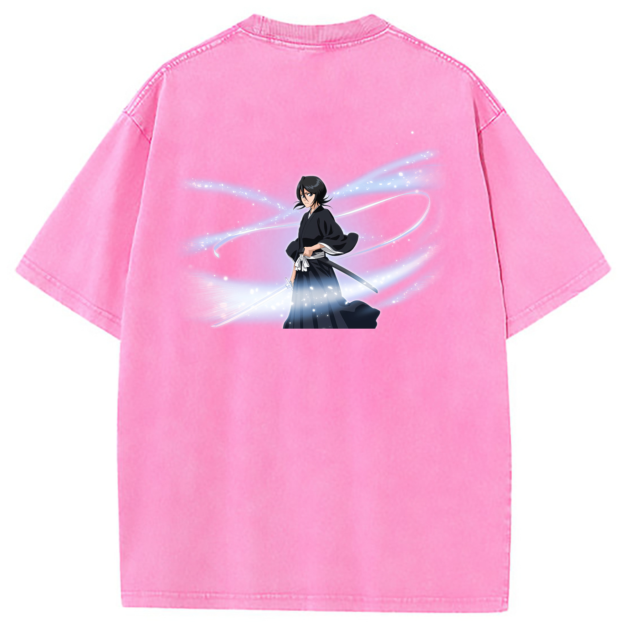（画像用） ブリーチ 朽木ルキア BLEACH Kuchiki Rukia 綿100% ヴィンテージ風 半袖Tシャツ（背面プリント）